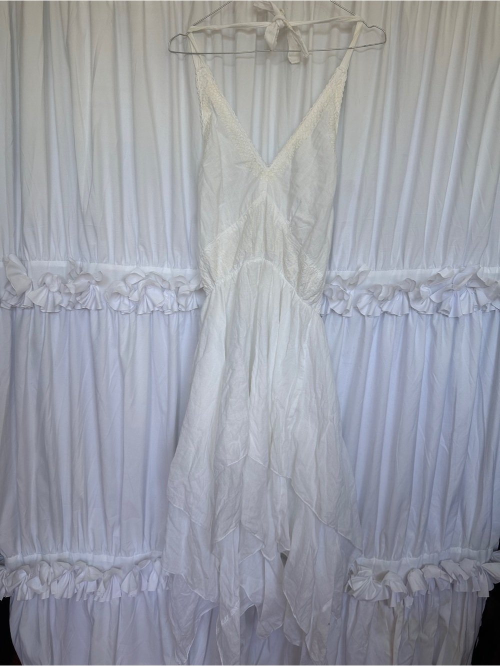 Vintage White halter  Midi dress